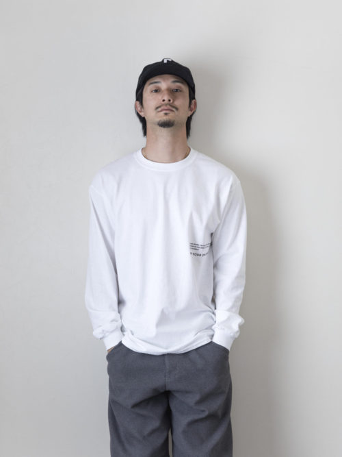 L/S TEXT TEE-white-