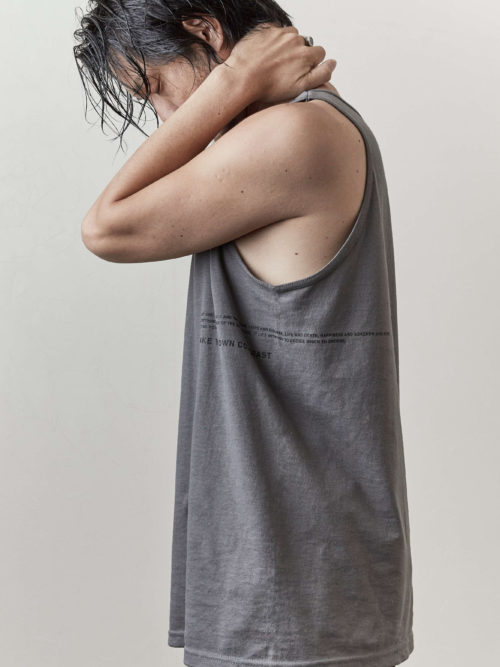 N/S TEXT TANK-Charcoal-